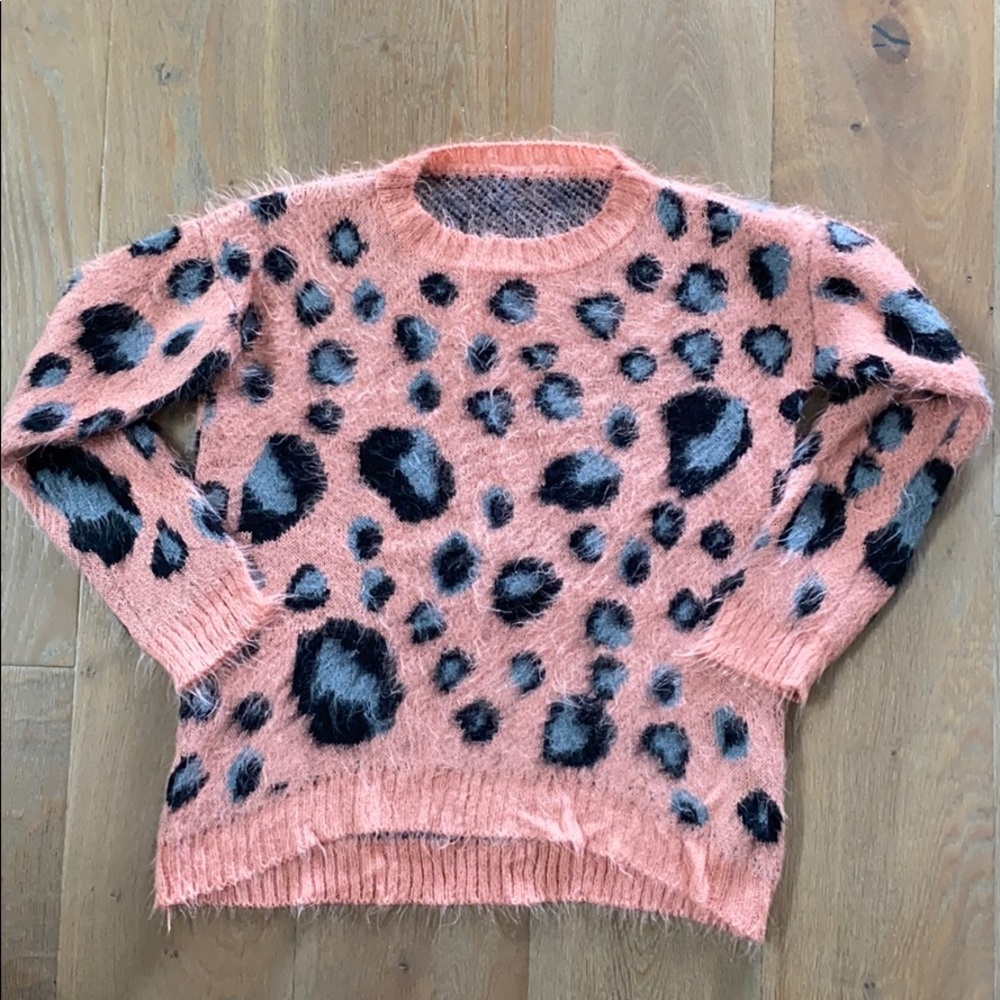 Pink leopard sweater